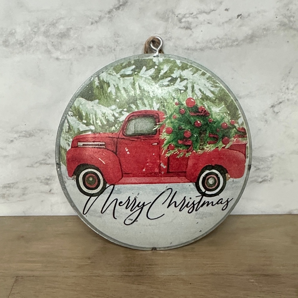 Vintage Red Truck Christmas Ornament